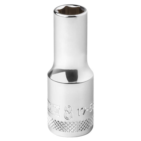 DeWalt 8 mm X 3/8 in. drive Metric 6 Point Deep Socket 1 pc