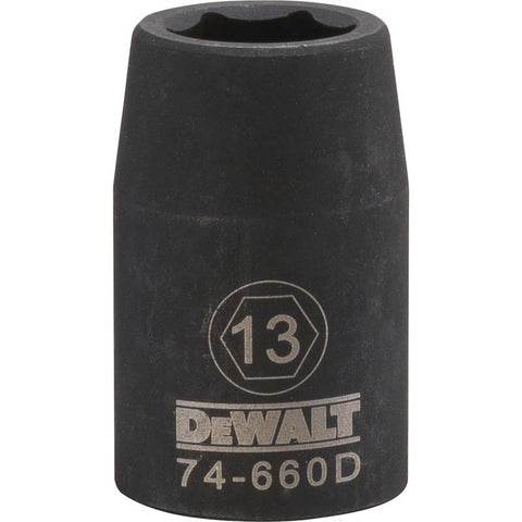 DeWalt 13 mm X 1/2 in. drive Metric 6 Point Impact Socket 1 pc