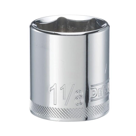 DeWalt 1-1/8 in. X 1/2 in. drive SAE 6 Point Socket 1 pc