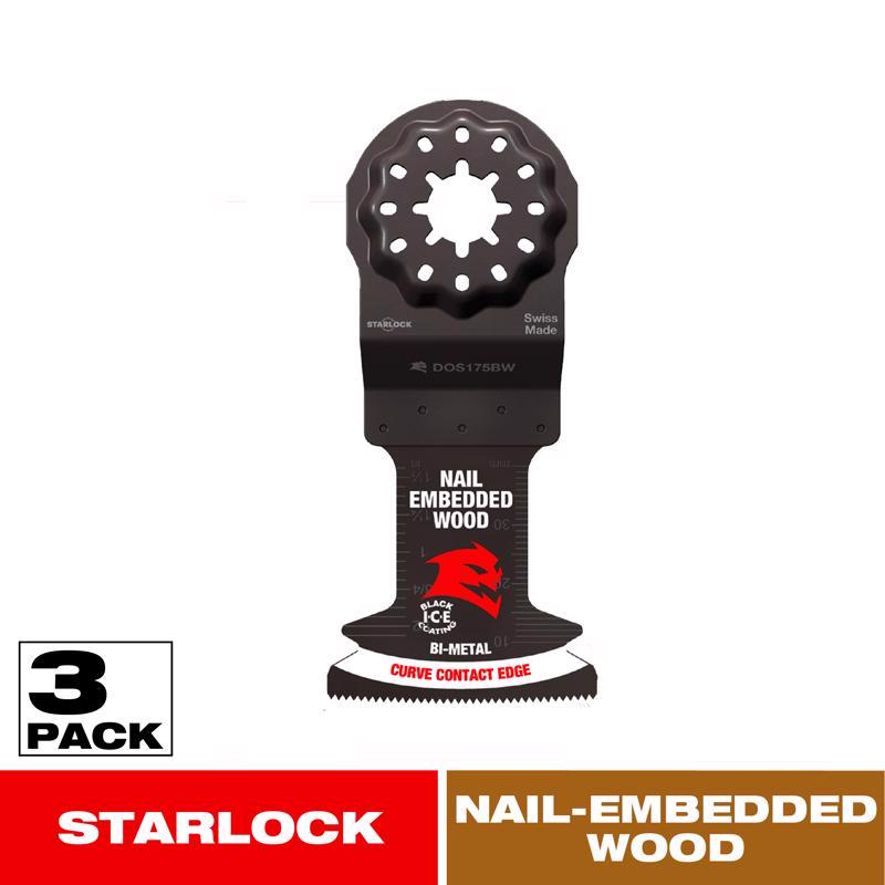 Diablo Demo Demon 1-3/4 in. W Bi-Metal Starlock Curved Oscillating Blade Nail-Embedded Wood 3 pk