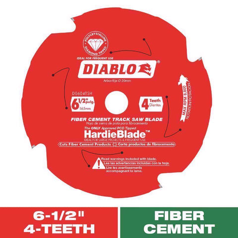 Diablo James Hardie 6-1/2 in. D X 20 mm Polycrystalline Diamond Track Saw Blade 4 teeth 1 pk