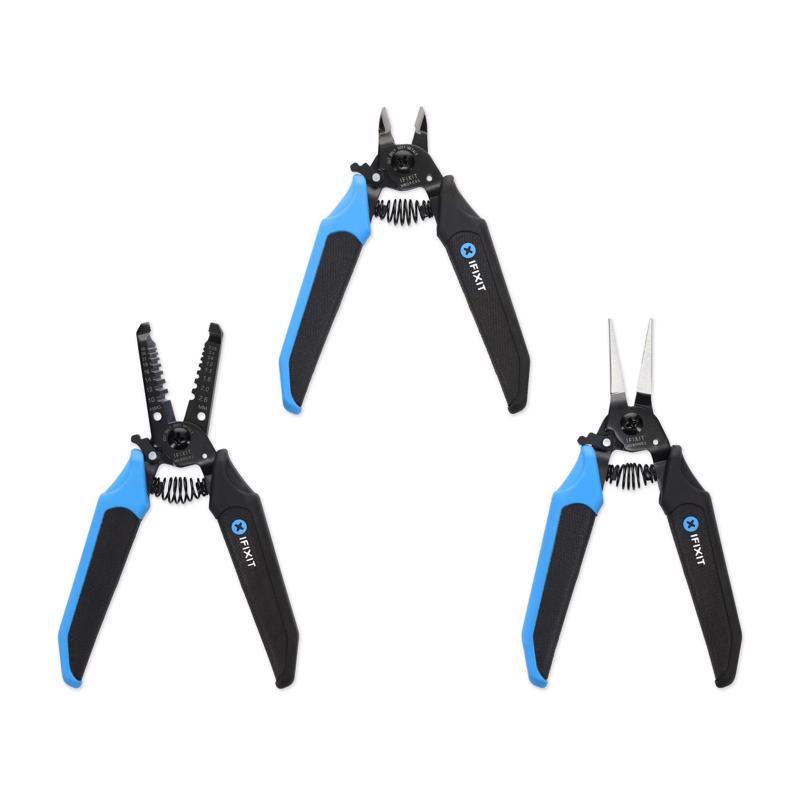 iFixit Juego de 3 alicates/cortacables de acero al carbono