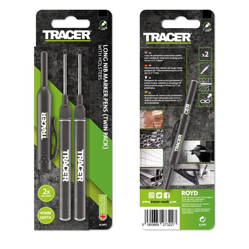 Tracer 8 in. L Long Nib Deep Hole Marker Black 2 pc