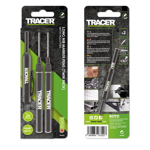 Tracer 8 in. L Long Nib Deep Hole Marker Black 2 pc