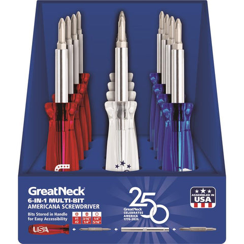 GreatNeck 6-in-1 Screwdriver 12 pk (Pack of 12)