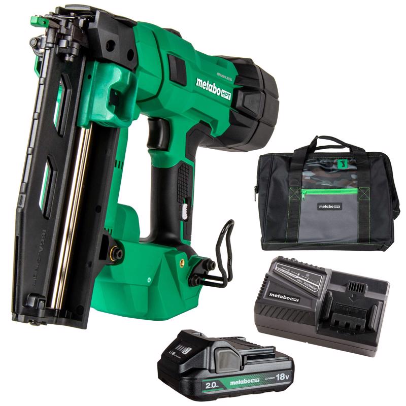 Kit de clavadora recta inalámbrica Metabo HPT de 16 Ga. y 0° (batería y cargador), 18 V