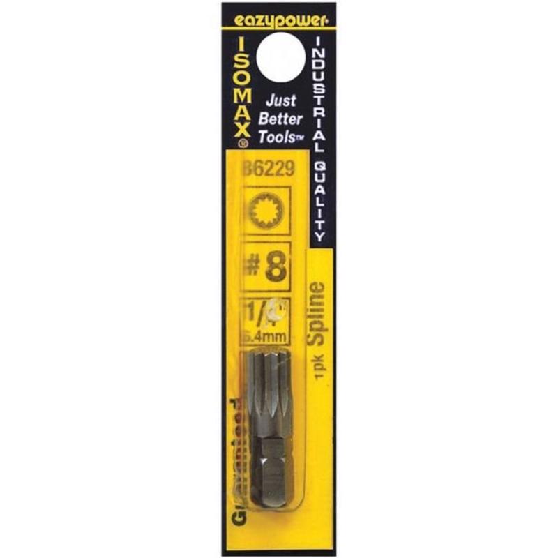 Eazypower Isomax Spline #8 X 1 in. L Power Bit Alloy Steel 1 each