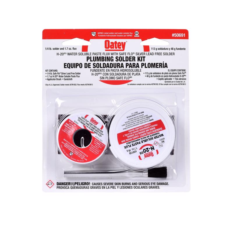 Kit de soldadura para plomería Oatey de 4 oz, sin plomo, aleación plateada, 4 piezas