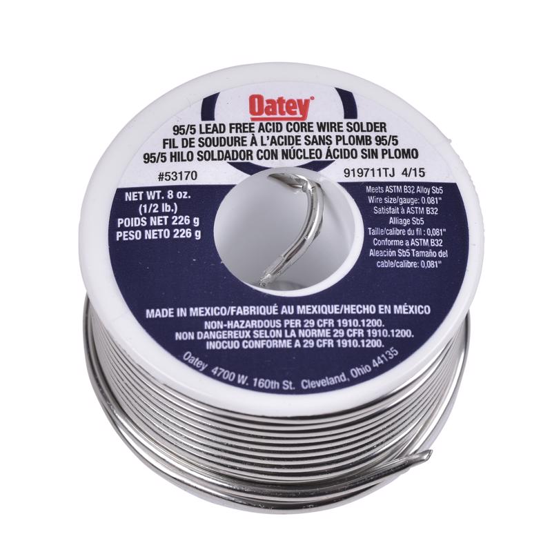 Oatey 8 oz Acid Core Wire Solder Tin/Antimony 1 pc