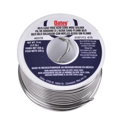 Oatey 8 oz Acid Core Wire Solder Tin/Antimony 1 pc