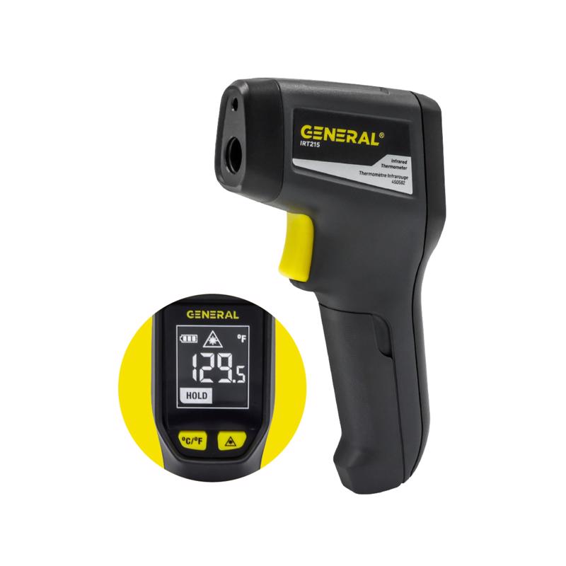 Termómetro infrarrojo General 662, 7 pulg. de largo x 3,3 pulg. de ancho, negro