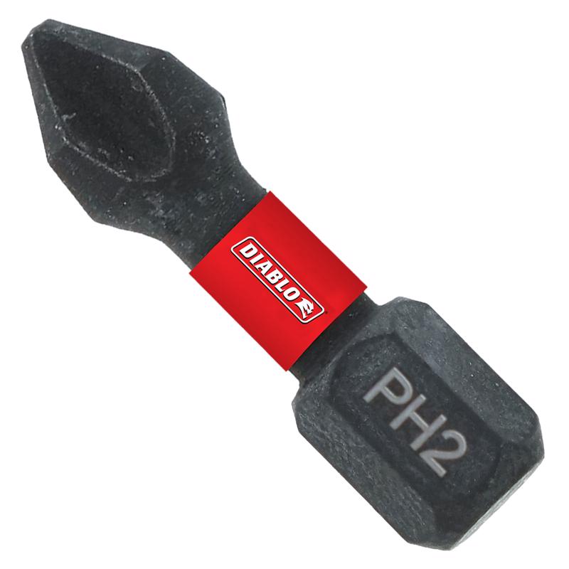 Diablo Phillips #2 X 1 in. L Driver Bit Steel 1 pc (Pack of 50)