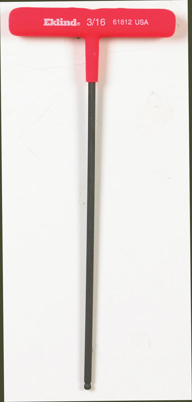 Llave Allen de cabeza esférica con mango en T Eklind Power-T de 3/16 pulg. SAE, 1 pieza
