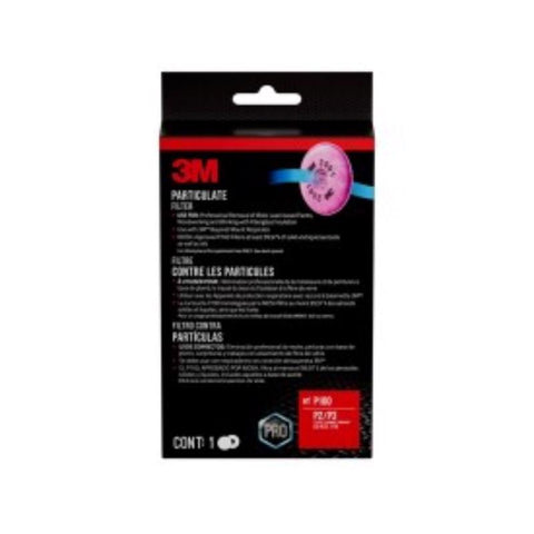 Filtro de partículas 3M P100 para lijado y eliminación de pintura con plomo 6000&7500 rosa, paquete de 2