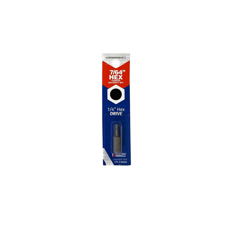 Best Way Tools Punta de destornillador hexagonal de 7/64 pulg. x 1 pulg. de largo, de acero al carbono, 1 pieza