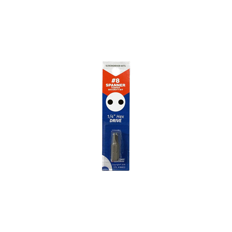 Llave Best Way Tools n.º 8 x 1 pulg. de largo, punta de seguridad a prueba de manipulación, acero para herramientas S2, 1 ud.