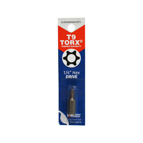 Best Way Tools Punta de destornillador Torx T9 X 1 pulg. L de acero al carbono, 1 ud.