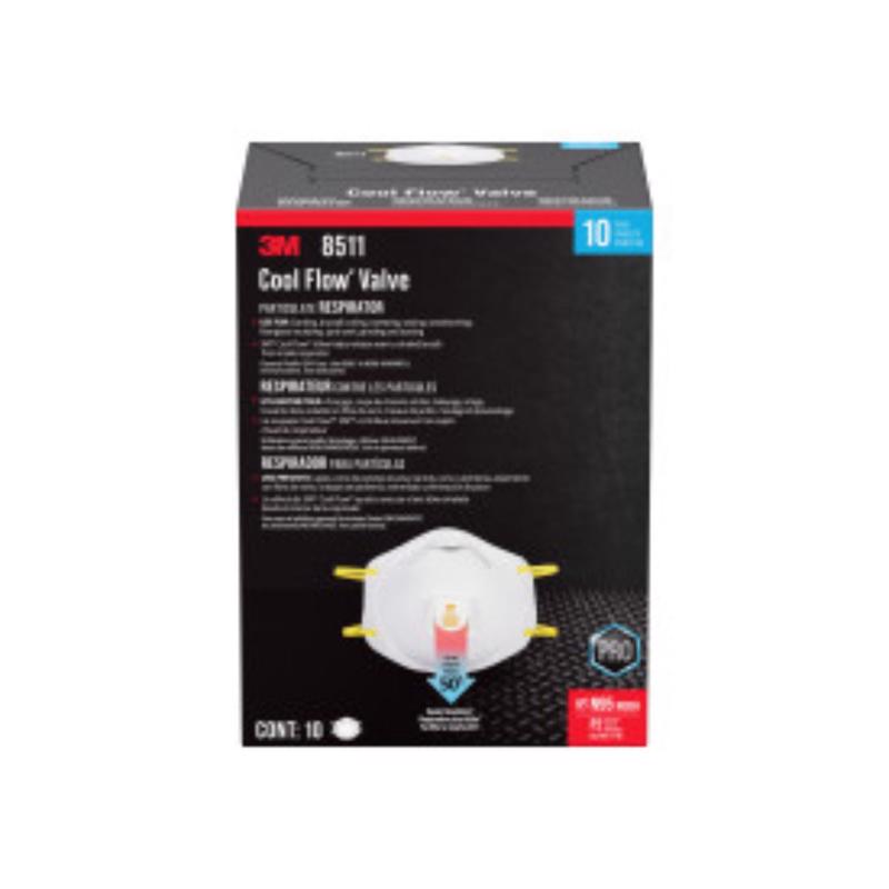 3M N95 Respirador desechable tipo copa para lijado y pintura Pro-Series con válvula blanco 10 pzas