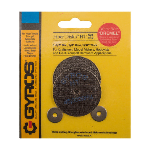 Gyros Tools Fiber Disks HT 1-1/2 in. D X 1/8 in. X 1/32 in. thick Fiberglass Cutting Disc 2 pc