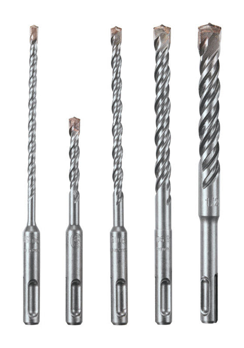 Bosch Bulldog Assorted Carbide Tipped SDS-plus Hammer Bit Set SDS-Plus Shank 5 pc