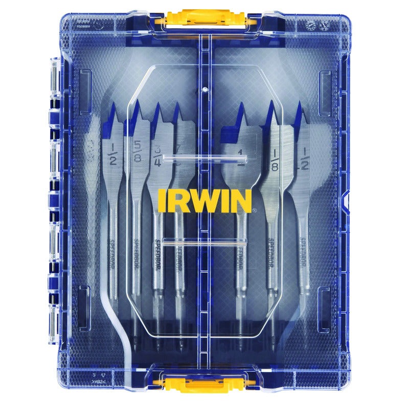 IRWIN Speedbor Carbon Steel Spade Bit Set Quick-Change Hex Shank 8 pc