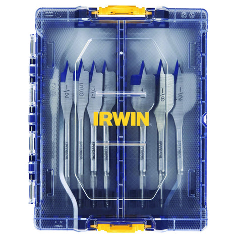 IRWIN Speedbor Carbon Steel Spade Bit Set Quick-Change Hex Shank 8 pc