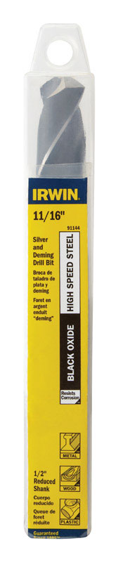 IRWIN 11/16 in. X 6 in. L High Speed Steel Drill Bit Straight Shank 1 pc