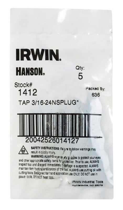 Irwin Hanson SAE 3/16 in. Fraction Tap (Pack of 5)