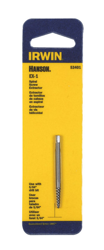 Irwin Hanson EX-1 Carbon Steel Spiral Screw Extractor 5.4 in. 1 pc (Pack of 3)