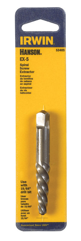 Irwin Hanson 19/64 in. X 19/64 in. D Carbon Steel Spiral Screw Extractor 7 in. 1 pc (Pack of 3)