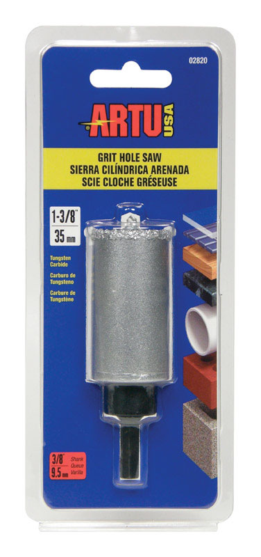 ARTU 1-3/8 in. Carbide Grit 4-1/2 in. L X 3/8 in. D Hole Saw Arbor Included