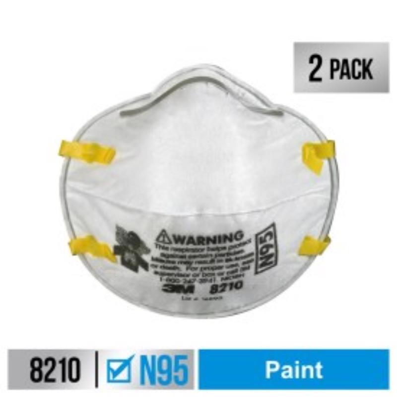 Respirador desechable 3M N95 con copa para preparación de pintura, blanco, talla única, 2 piezas