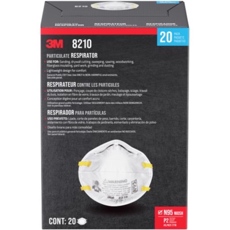 Mascarilla desechable 3M N95 Paint Prep Cup, blanca, talla única, paquete de 20 unidades