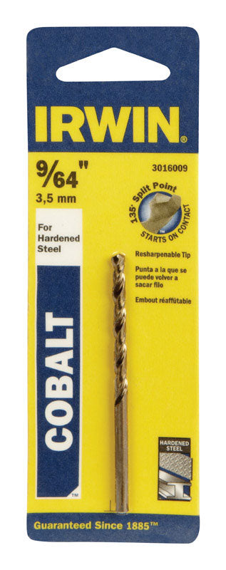 IRWIN 9/64 in. X 2-7/8 in. L Cobalt Alloy Steel Drill Bit Straight Shank 1 pc