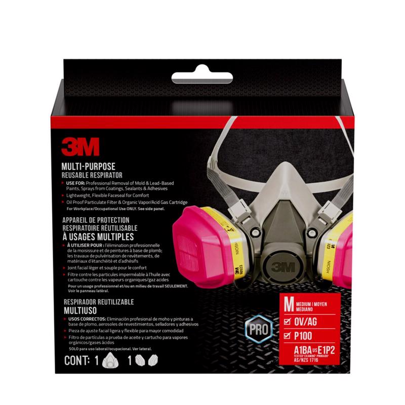 Respirador 3M P100 Multiusos OV/AG M 1 pza