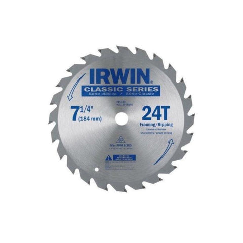 Irwin 7-1/4 in. D X 5/8 in. Classic Carbide Circular Saw Blade 24 teeth 1 pk (Pack of 25)