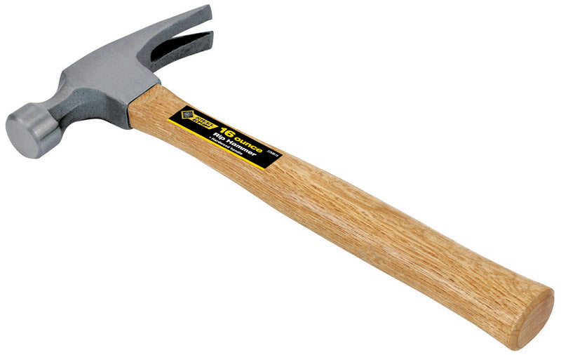 Martillo para arrancar Steel Grip de 16 oz con cara lisa y mango de madera