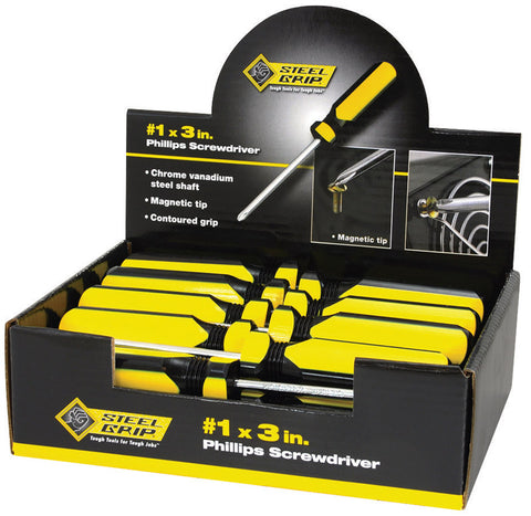 Steel Grip #1 X 3 in. L Phillips Screwdriver 1 pc (Pack of 24)