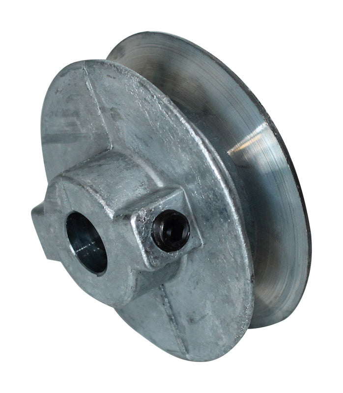 Polea de zinc de una ranura en V Chicago, fundida, 5 pulg. de diámetro × 1/2 pulg. de diámetro de eje