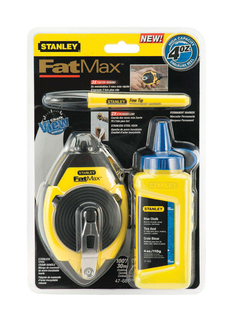 Stanley FatMax 4 oz Blue Chalk Line Reel Kit 100 ft.