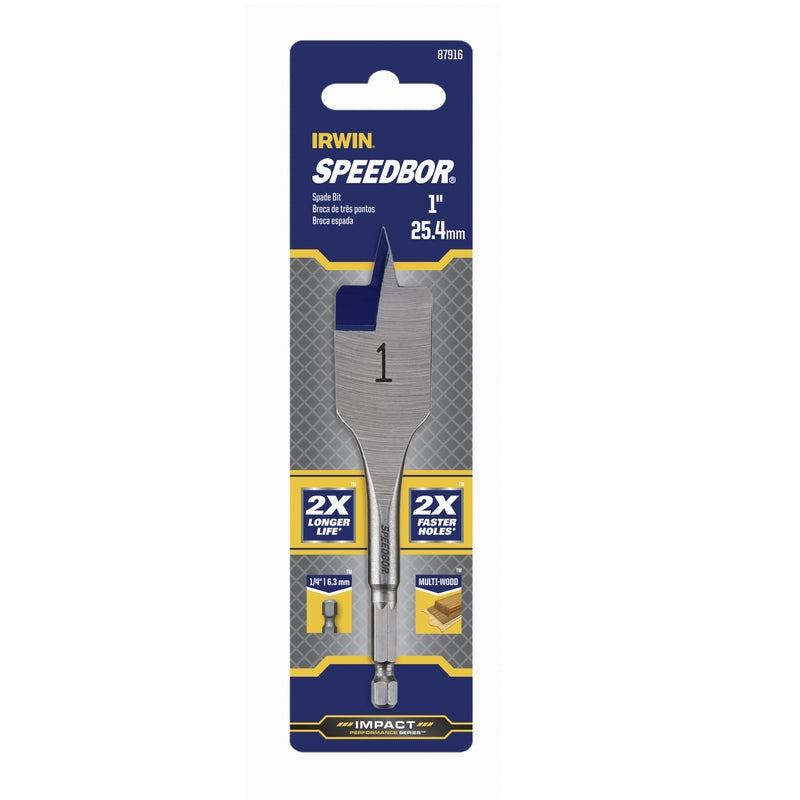 IRWIN Speedbor 1 in. X 4 in. L Carbon Steel Wood Boring Bit Quick-Change Hex Shank 1 pc