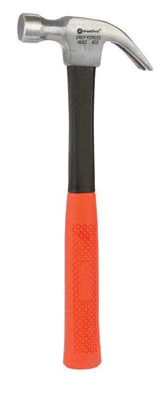 GreatNeck 8 oz Milled Face Curved Claw Hammer 8 in. Fiberglass Handle