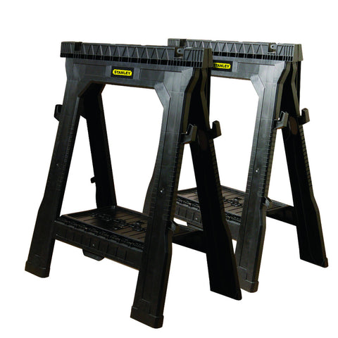 STANLEY 33 in. H X 27 in. W X 4 in. D Folding Sawhorse 1000 lb. cap. 2 pc