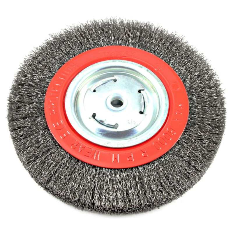 Cepillo de rueda de alambre crimpado Forney de 8 pulg., metal, 6000 rpm, 1 pieza