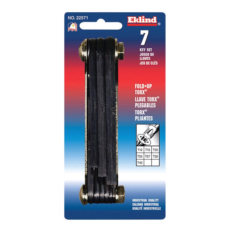 Eklind Torx Juego surtido de llaves hexagonales Torx plegables 7 piezas