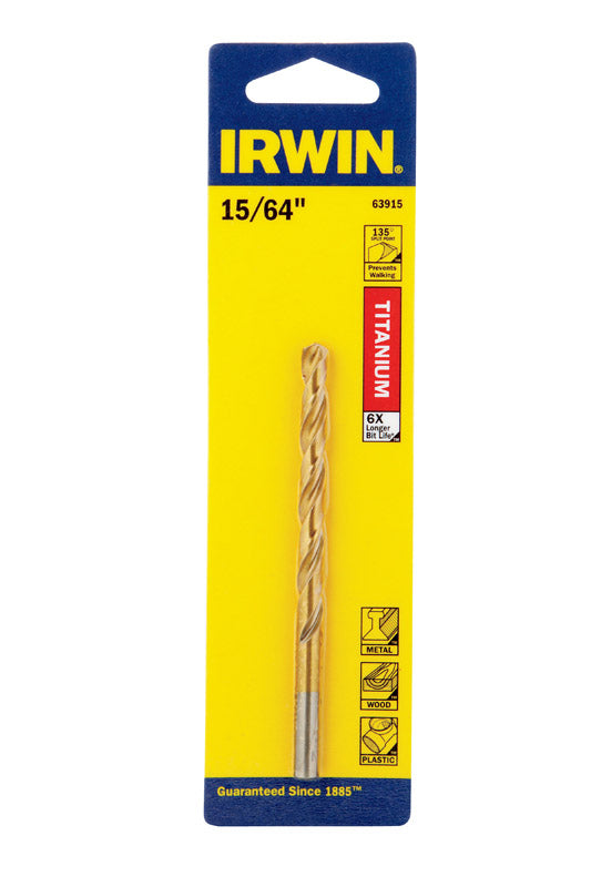 IRWIN 15/64 in. X 3-7/8 in. L High Speed Steel Drill Bit Straight Shank 1 pc