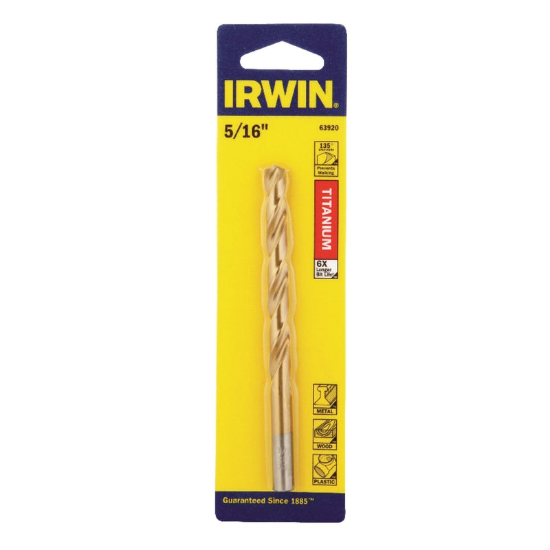 IRWIN 5/16 in. X 4-1/2 in. L High Speed Steel Drill Bit Straight Shank 1 pc