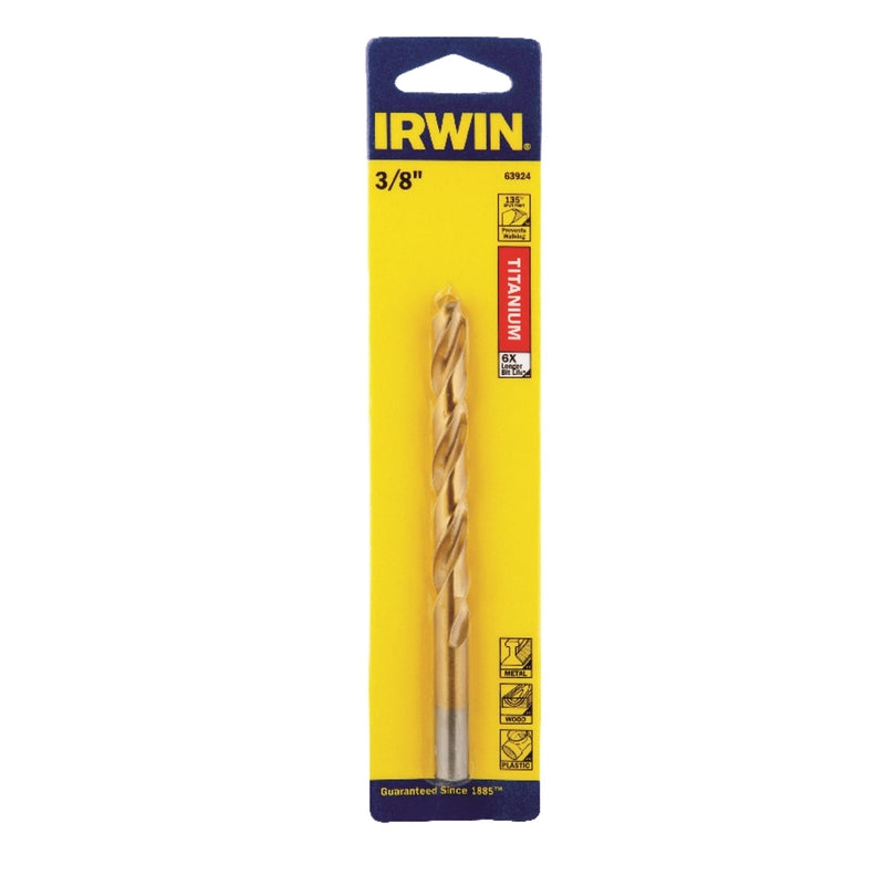 IRWIN 3/8 in. X 5 in. L High Speed Steel Drill Bit Straight Shank 1 pc