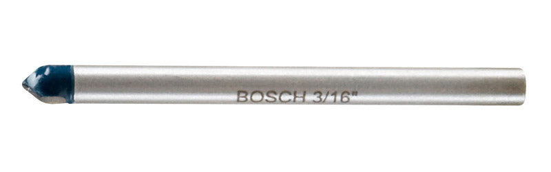 Bosch 3/16 in. X 2 in. L Carbide Tipped Glass and Tile Bit 3-Flat Shank 1 pk