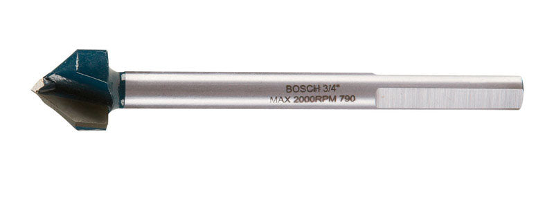 Broca Bosch de punta de carburo para vidrio y azulejo de 3/4 pulg. x 4 pulg. de largo, vástago plano de 3 lados, 1 pza.